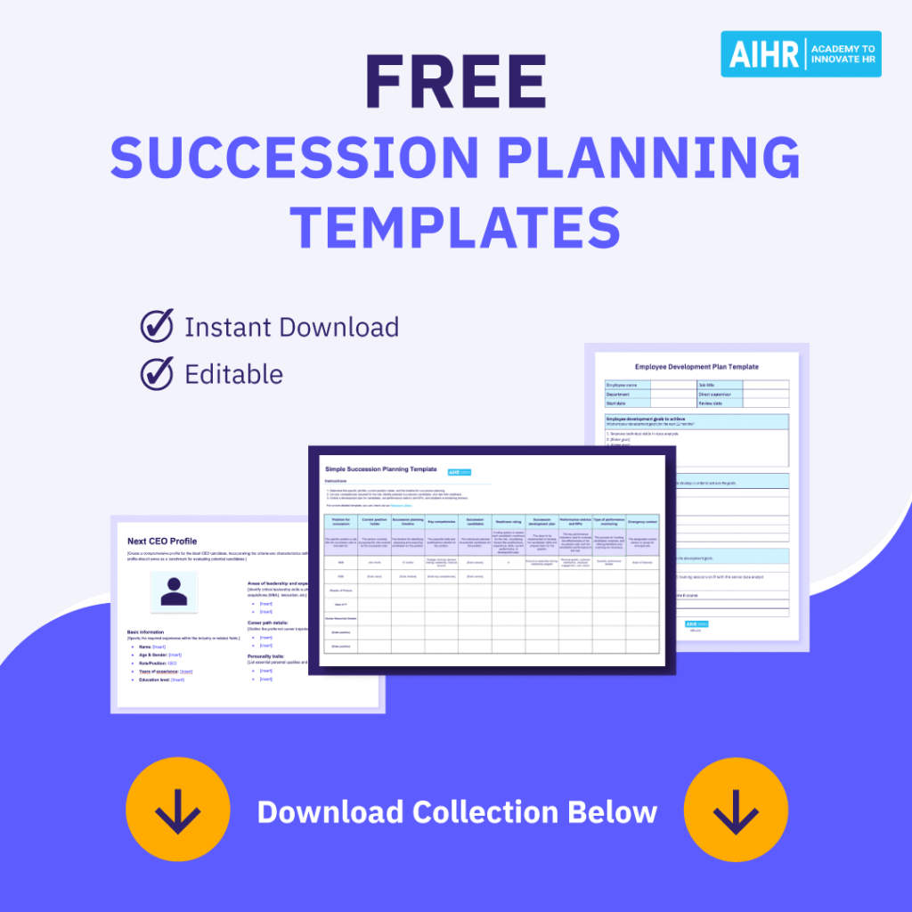 A preview of the succession planning template collection.